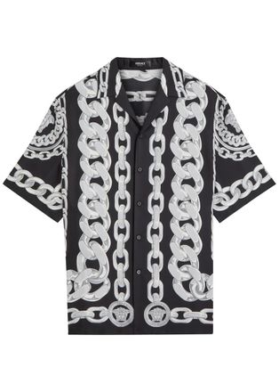 Versace Medusa Chains Silk-twill Shirt - Black - 50 (IT50 / L)