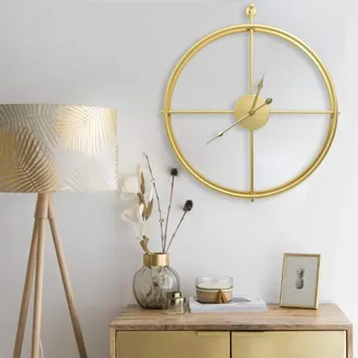 vidaXL Reloj De Pared De Hierro Dorado 52 Cm Vidaxl