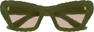 Bottega Veneta 56mm Cat Eye Sunglasses in Green at Nordstrom
