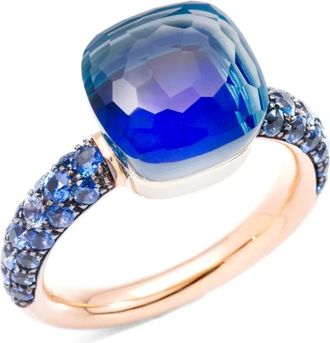 POMELLATO 18K yellow gold Nudo Classic multi-stone ring - women - 18kt Gold - One Size - Blue