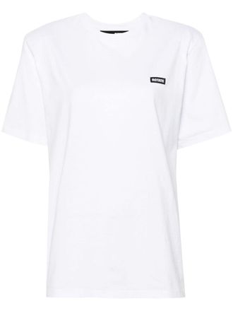 Rotate logo-patch T-shirt - women - Organic Cotton - 38 - White