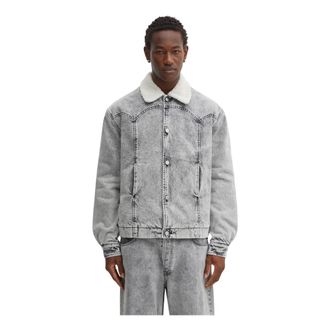Aries Jassen, Heren, Grijs, M, Denim, Denim Jassen