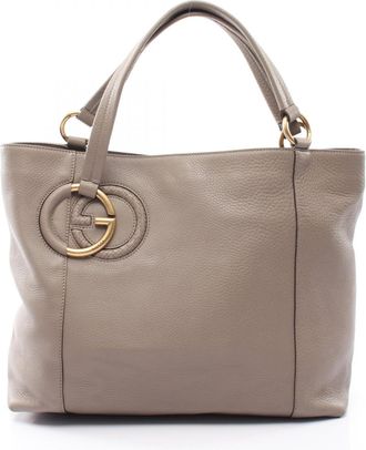 Gucci Beige Leather Handbag Tote Bag (Pre-Owned)