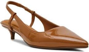 Anne Klein Shorty Slingback Pump in Chestnut Patent at Nordstrom Rack, Size 5.5
