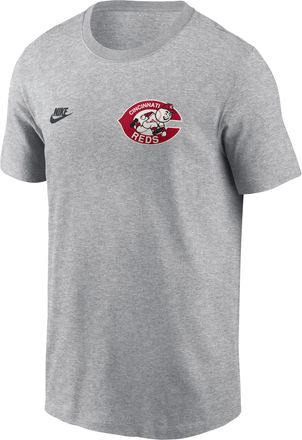 Nike Cincinnati Reds Cooperstown 2-Hit Logo Nike Mens MLB T-Shirt in Grey | N19906GR75-VFA