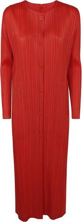 Pleats Please Issey Miyake Abito midi Manteau - Rosso