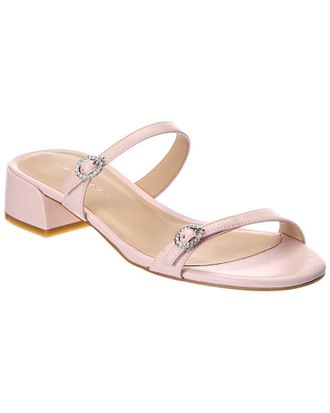 Stuart Weitzman Ginger Xtal Block 35 Leather Sandal