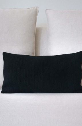 VOZ Solid Lumbar Pillow in Black Pima Cotton in Black Alpaca at Nordstrom