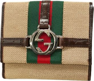 Gucci Brown Canvas Wallet (Bi-Fold) (Pre-Owned)