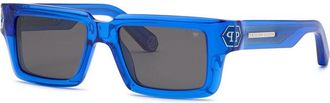 Philipp Plein SPP044M 0AGQ Shiny Transparent Blue/Grey