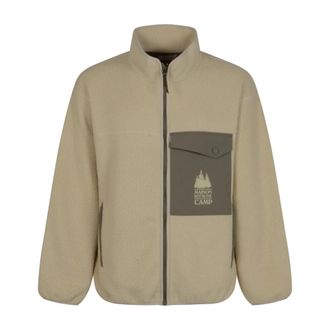 Maison Kitsun&eacute; Casual Fleece Jacket - Heren - Vesten met rits - Beige - M - Polyester - Hoodies & sweatvesten