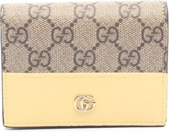 Gucci Beige Brown Yellow Leather Pvc Wallet (Bi-Fold) (Pre-Owned)