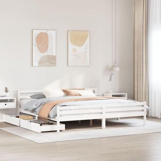 Berkfield Home Bed Frame without Mattress White 200x200 cm Solid Wood Pine