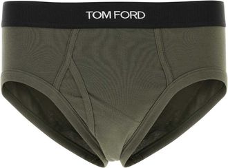 Tom Ford Dark Green Stretch Cotton Slip