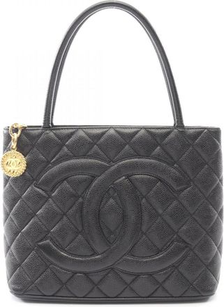 Chanel Black Leather Tote Bag (Pre-Owned)
