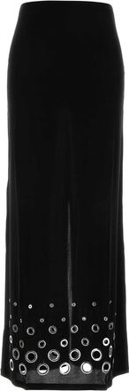 Paco Rabanne Black Stretch Cupro Skirt