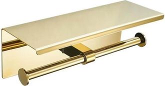 OEM Portarrollos Doble De Papel Higi&eacute;nico Con Estante, Acero Inoxidable, Montaje En Pared Para Ba&ntilde;o, Color Dorado