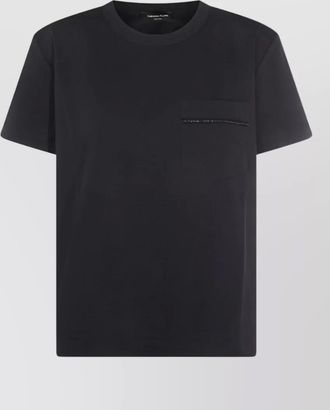 Fabiana Filippi short sleeve top crew neck zip pocket