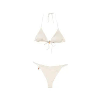 MC2 Saint Barth Bikinis, female, Beige, Size: XS Shiny Wrap Triangle Bikini