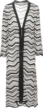 D.exterior Black Chevron Lurex Cardigan