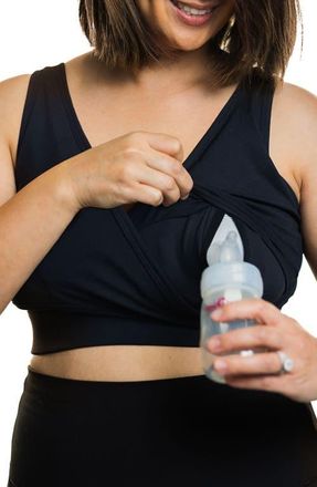 Love and Fit Everyday Luxe Maternity/Nursing Pumping Wireless Bra in Black at Nordstrom, Size X-Large