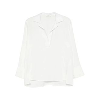 PANICALE Shirts, female, White, Size: S Slub V-neck Sweater