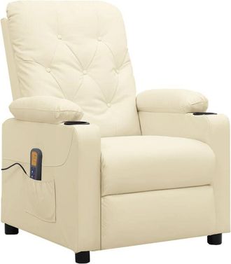vidaXL Vidaxl Sill&oacute;n De Masaje De Cuero Sint&eacute;tico Crema