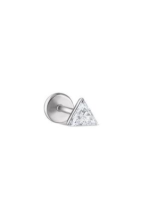 Maria Tash Single Invisible Set Triangle Diamond Earring in White Gold at Nordstrom, Size 4