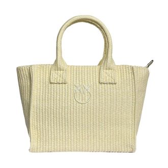 Pinko Tote Bags, female, Yellow, Size: ONE SIZE Beach Shopper Mini