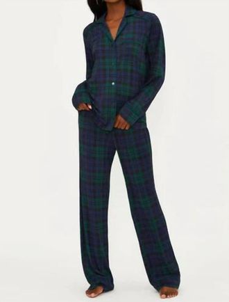 Beach Riot Livy Top And Connie Pant Pajama Set In Wintergreen