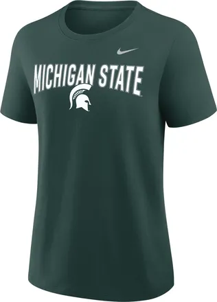 Nike Michigan State Arch Logo Nike Womens College T-Shirt in Green | 01K93EYMST-SYS