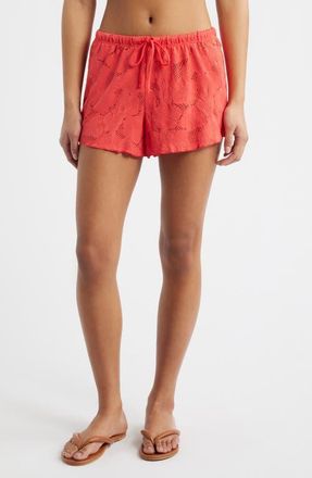 Rip Curl Oasis Cover-Up Shorts in Deep Red at Nordstrom, Size Xx-Large