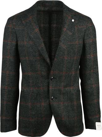 L.B.M. 1911 Rounded Check Pattern Jacket with Button Closure