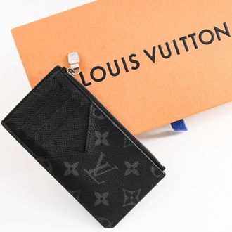 Louis Vuitton Taiga Black Taiga Leather Coin Purse/Coin Case (Pre-Owned)