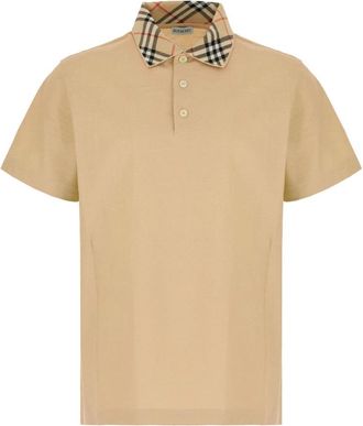 Burberry Wool Polo Shirt - Dames - Polos - Beige - XS - Wol - Tops