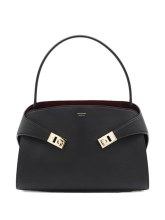 Ferragamo logo-print shoulder bag - Nero