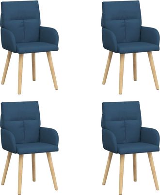 vidaXL Sillas De Comedor 4 Uds. Tela Azul 60 X 56 X 96 Cm Vidaxl