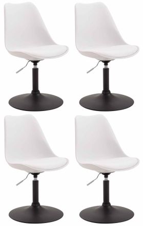 Clp Clp - Set De 4 Sillas De Comedor Maverick Con Pie De Trompeta Blanco Negro