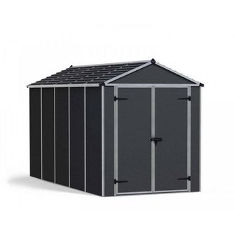 Palram Rubicon Shed 6 x 12 Dark - L378.6 x W185 x H217 cm - Dark Grey