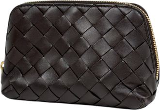Bottega Veneta Intrecciato Brown Leather Pouch (Pre-Owned)
