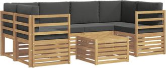 vidaXL Conjunto De Sof&aacute;s De Exterior 7 Uds. Blanco Y Antracita Vidaxl