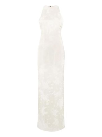 Paris Georgia Maxine floral jacquard maxi dress - White