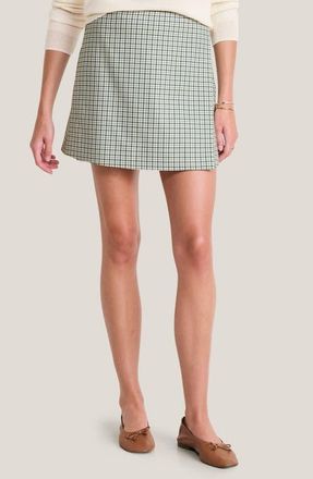 Vineyard Vines Meg Plaid Wool Blend Miniskirt in Quinn Plaid Balsam at Nordstrom, Size Medium