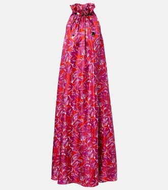 Max Mara Abito lungo Cartone in seta con stampa