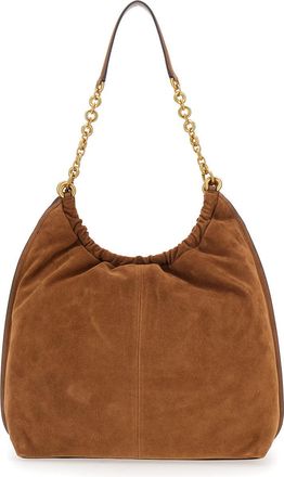 Michael Michael Kors Womens Shoulder Bag Lg Cinch Conv Shldr Brown Leather Calf