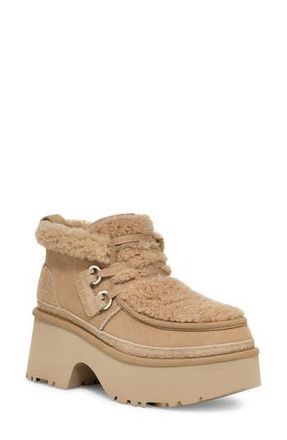 UGG Classic New Heights Genuine Shearling Lace-Up Bootie in San at Nordstrom Rack, Size 10