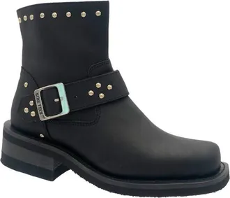 Adtec 6 Heeled Buckle Biker Boots in Black at Nordstrom, Size 8.5