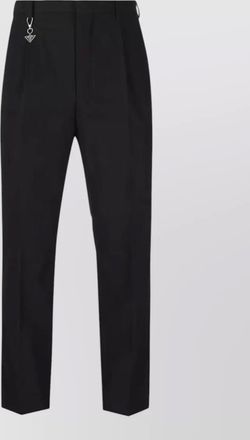 Prada cotton tapered trousers charm detail belt