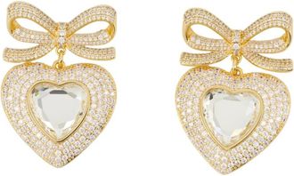 Self Portrait Kristal Hart Oorbellen - Goud - Dames - Oorbellen - Geel - ONE Size - Accessoires