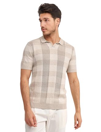 Blue industry Polo Blue Industry beige ruit